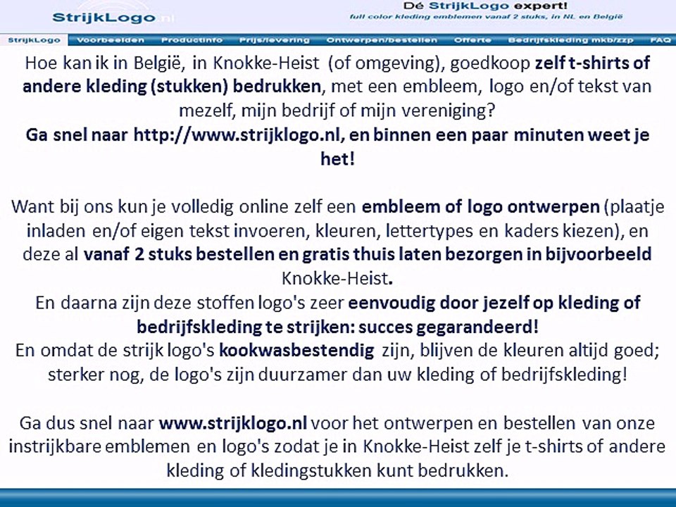 Zelf kleding bedrukken Knokke-Heist