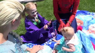 Baby Joker Girl! Elsa and Spiderman vs joker w  Jasmine Funny Superhero Movie in real life!!