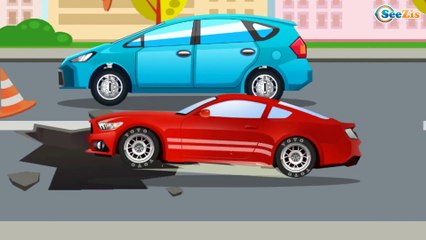 The Tow Truck and Car Service - Car Race Cartoon for kids - Cars & Trucks Cartoons Episode 32