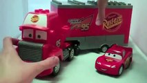 Mega Bloks Mack Truck and Lego Lightning McQueen from Disney Pixar Cars Movie Toy Review zMfTAMzdGxE