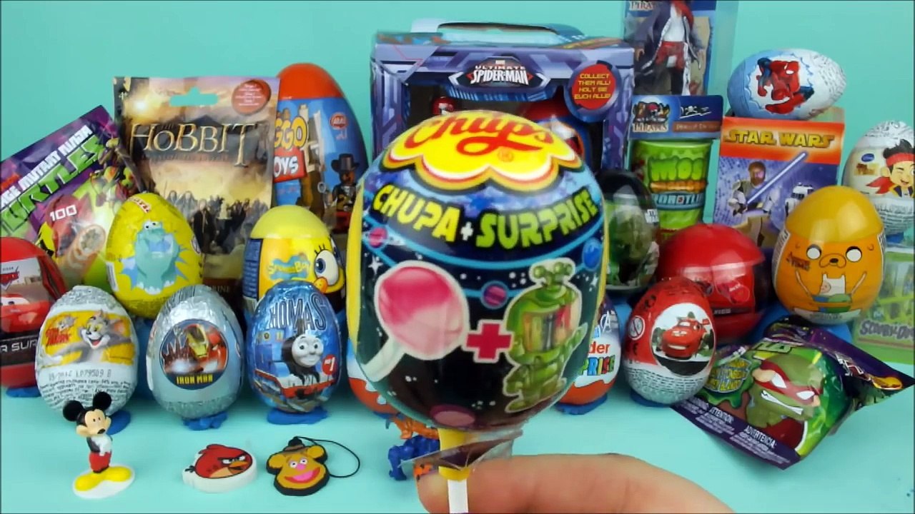 30 surprise eggs Spider-man Turtles Star Wars Transporter