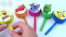 Play Doh Clay Lollipop Surprise Toys Paw Patrol Spongebob Cars 2 Minions Angry Birds Disney Pixar