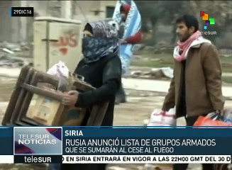 Rusia anuncia lista de grupos armados que se sumarán al cese al fuego