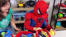 HUGE Spiderman Surprise Toys Bucket Captain America Iron Man Surprise Eggs Boy Toys Kinder Playtime