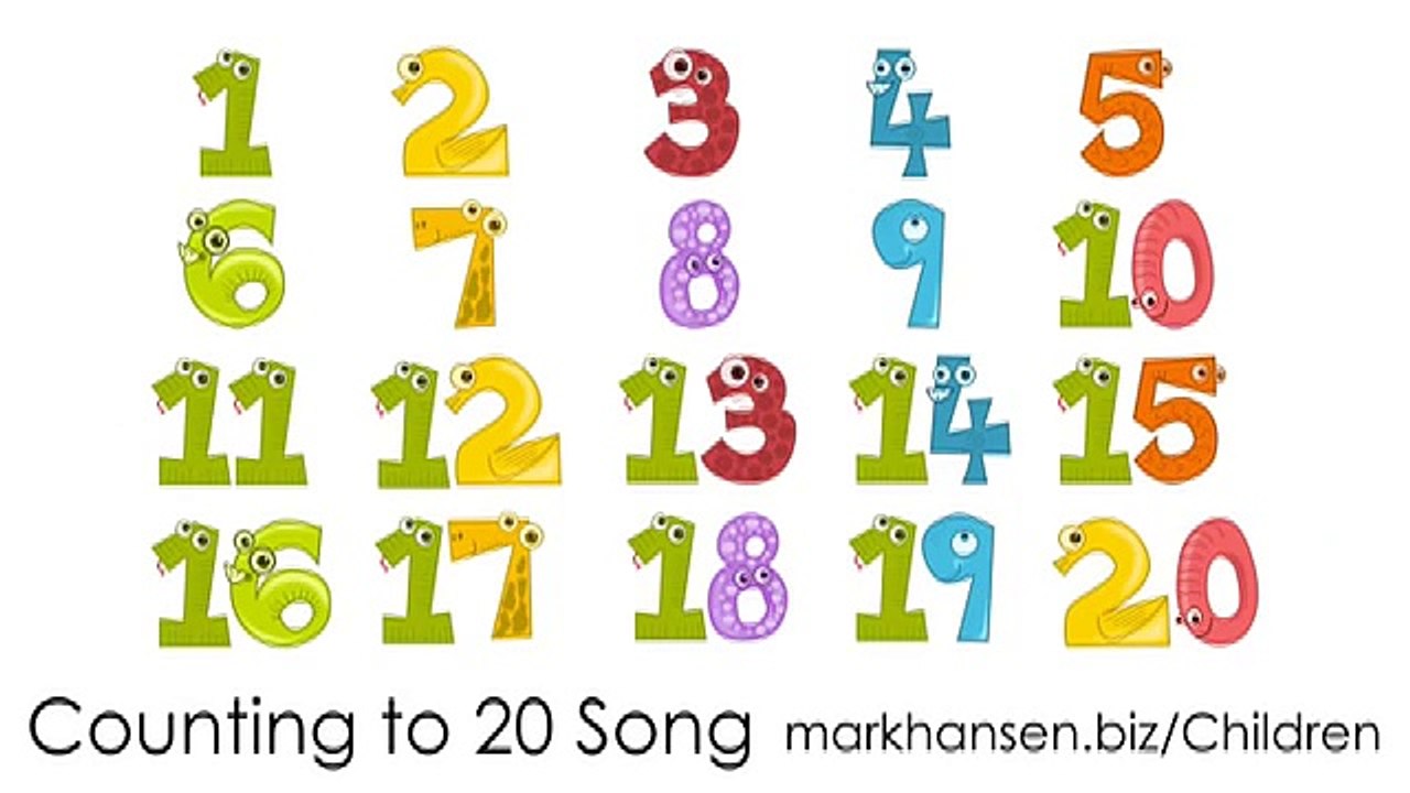 Counting Songs 1-20 for Children Numbers to Song Kindergarten Kids Toddlers Animal Number 1234