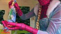 SPIDERMAN Car Driving Accident!! Frozen Elsa, Pink Spidergirl, Minions with Candy in Real Life :)
