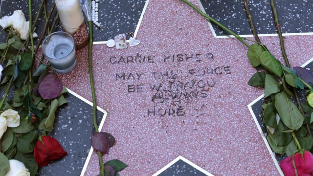 Carrie Fisher's fans created her a star on Hollywood Walk of Fame