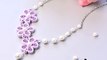 Vidéo 86(P) Comment faire un collier en papier quilling avec perles en verre nacré