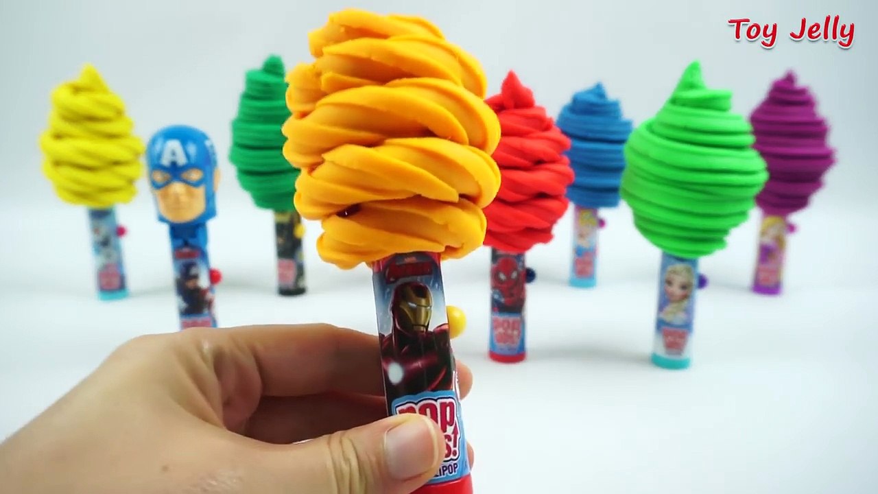 Chupa Chups PopUps! Lollipop Candy Play Doh Surprise Toys Spiderman Elsa Shopkins Disney Cars