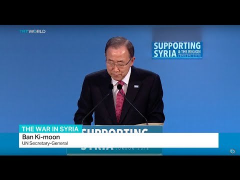 UN Secretary General Ban Ki-moon speaks at Syrian donor conference in London