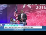 Ben Carson drops out of Republican race, Tetiana Anderson reports from Washington DC