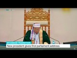 New president gives first parliament address in Myanmar