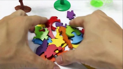 Learning Numbers 1 to 10 with Dinosaur Toy Wooden Puzzle for Children