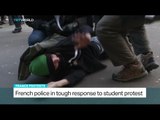 French police clash with students demonstrating in Paris over proposed overhaul of labour code