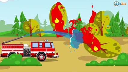 The Blue Police Car and The Ambulance - Cars & Trucks Cartoons - Vehicle & Car Planet for children