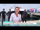 Refugee deportation ferry arrives in Dikili, Nicole Johnston reports