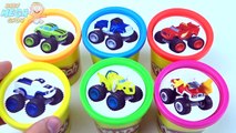 Monster Truck Surprise Toys Collection Play Doh Clay Cups Rainbow Learn Colours in English for Kids