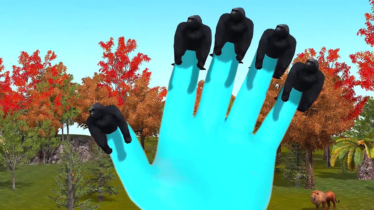 Gorilla 3D Animated Finger Family Rhymes For Children | Gorilla Finger Family
