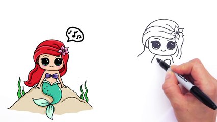 How to Draw Mermaid Ariel Cute and Easy