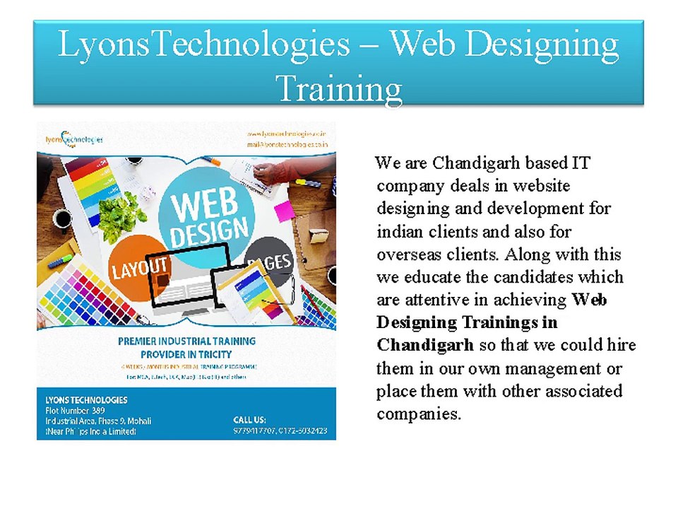 LyonsTechnologies Leader in Six/6 Weeks Industrial Training in PHP, Web Design & .net