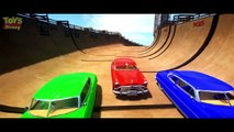 COLORS SPIDER MAN AND COLORS CARS DOC HUDSON IN TROUBLE NURSERY RHYMES KIDS SONGS MEGA PARTY