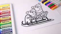 Peppa Pig Christmas day Coloring Books Peppa Pig Coloring Pages For Kids Fun Art