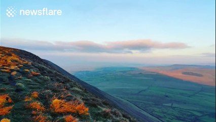 Stunning sunset footage from Pendle Hill
