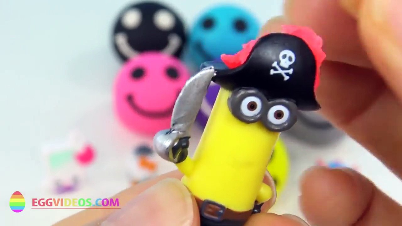 Learn Colors Play Dough Smiley Face Surprise Toys Fun Creative for Kids Minions Peppa Pig