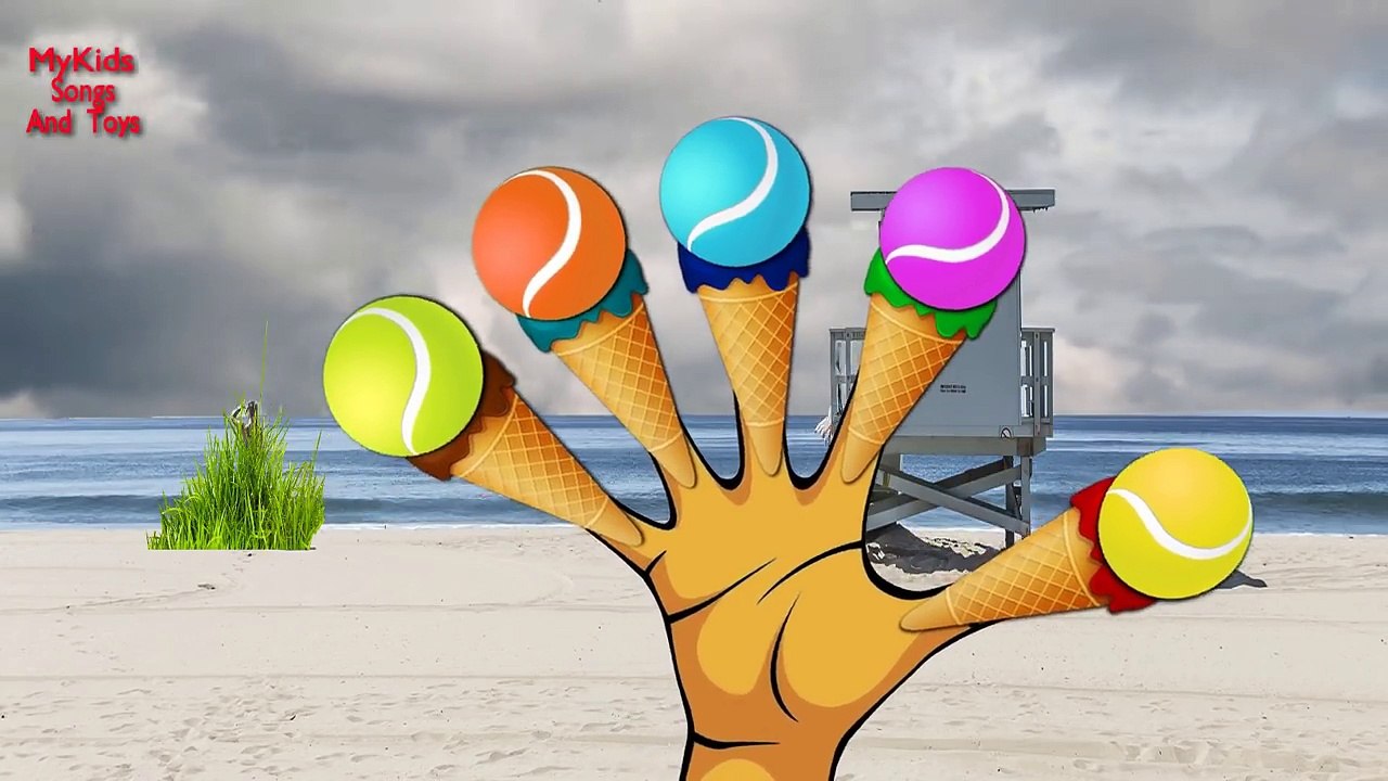 Tennis Ball Ice Cream Finger Family | Ice Cream Daddy Finger | Nursery Rhyme | Daddy Finger