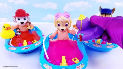 Paw Patrol Baby Doll Bath Time Clay Slime Toy Surprises Best Video for Learning Colors