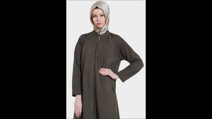 Metal Düğme Aksesuarlı Boydan Fermuarlı Ferace