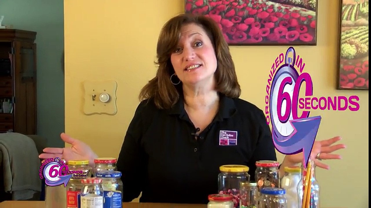 Organize with Reused Glass Jars