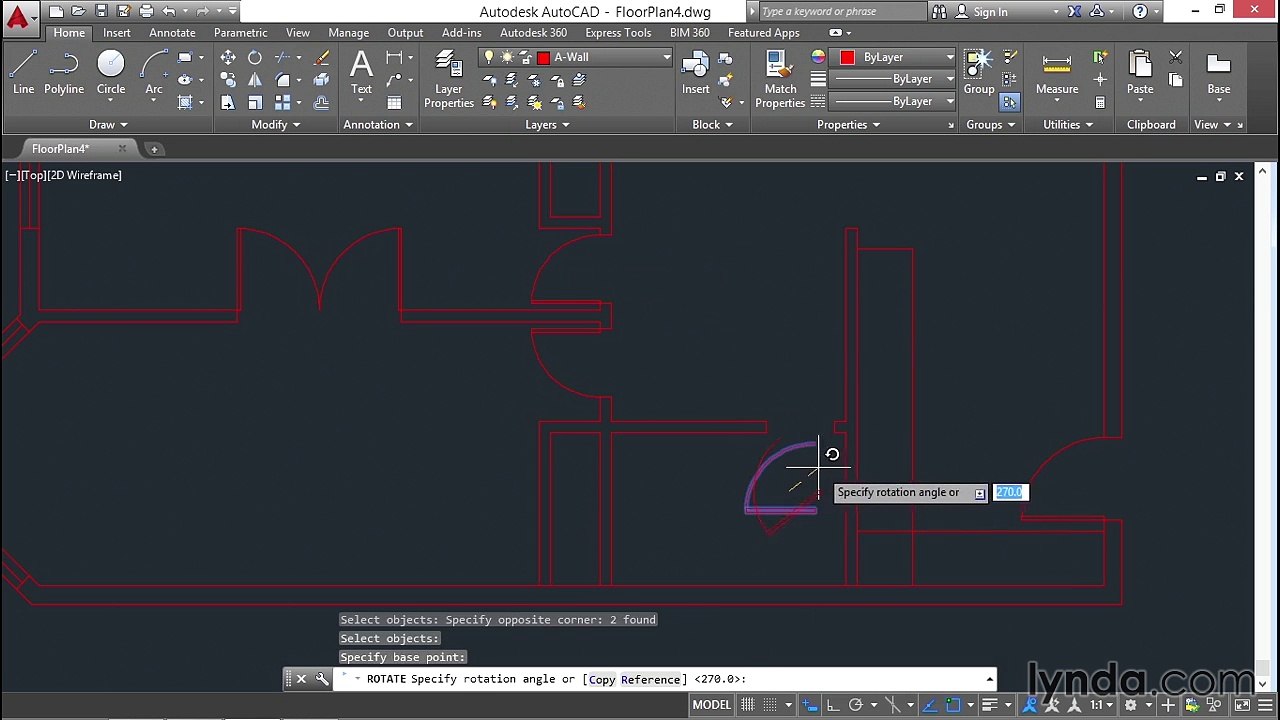 54 Architectural project Drawing doors (AutoCAD 2016 Essential Training)