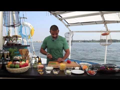 كباب سمك - جمبري فى عصي بامبو - سلاطة زبادى | شبكة وصنارة حلقة كاملة