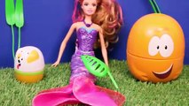 Bubble Guppies Kinder Surprise Eggs Barbie Shopkins Ariel Mermaid Mike The Merman Stacking