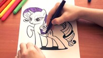 My Little Pony New Coloring Pages for Kids Colors Rarity Coloring colored markers felt pens
