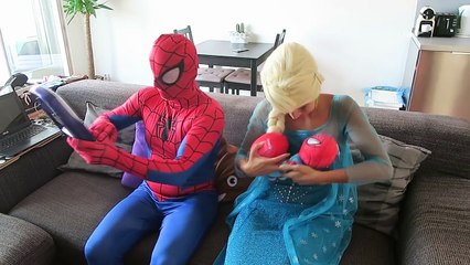 FROZEN ELSA vs JOKER vs SPIDERMAN! w/ Bad Baby Elsa, Spiderbaby PRANK! Funny Superhero Video