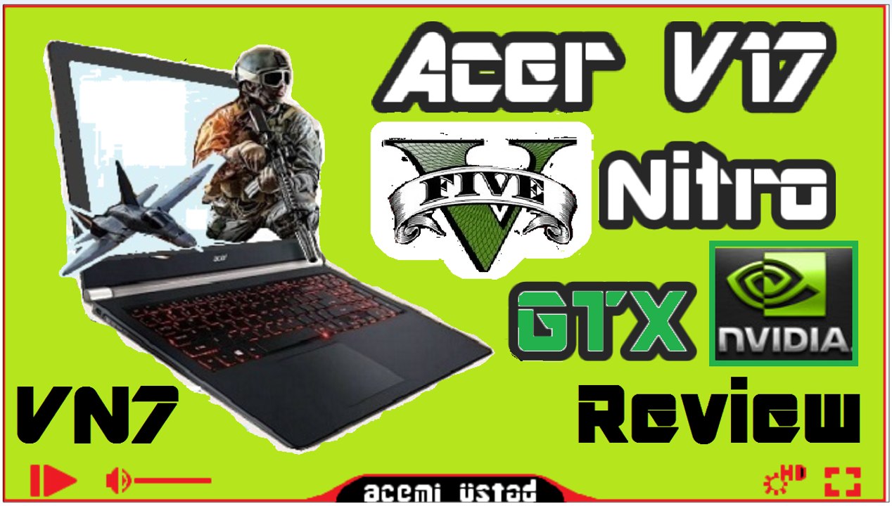 Acer V17 Nitro Revıew - İnceleme (2 Minute DEMO) Video