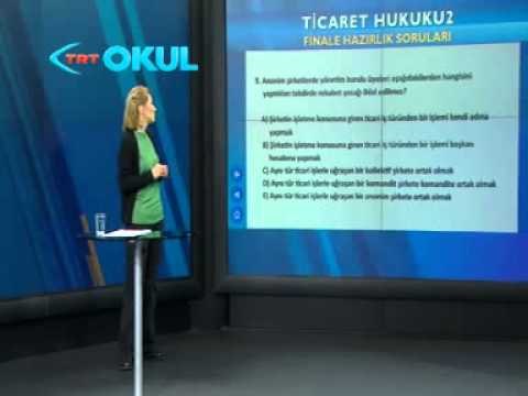 Ticaret Hukuku 2 - 7. Ders - Açık Sınıf - TRT Okul
