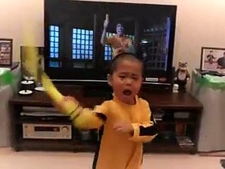 cute small boy stunt