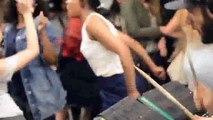 Drumming DJ turns New York subway station into dance party