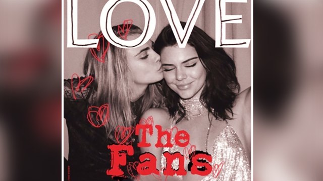 Cara Delevingne Sweetly Kisses Kendall Jenner