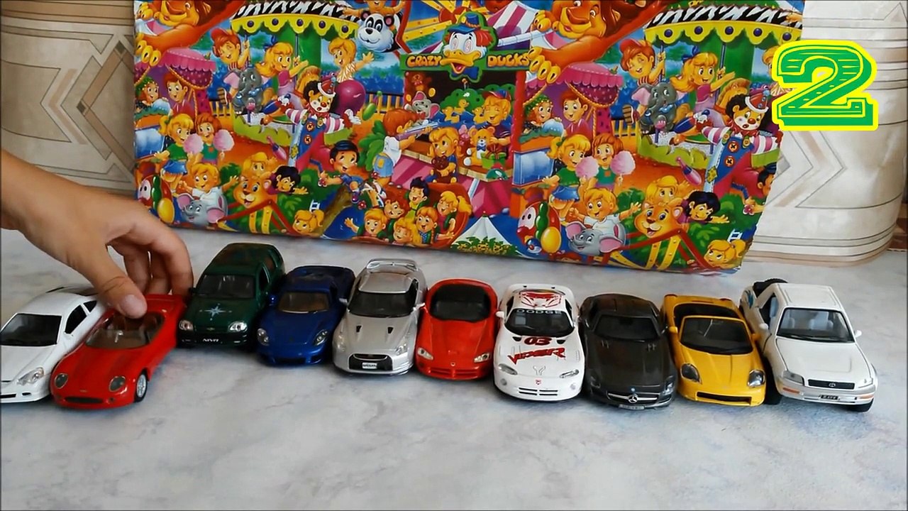 Learning Numbers by playing with Cars. Children educational game, counting