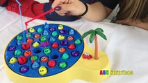 LETS GO FISHING Game XL Spiderman Learn Colors with Princess T Fun Fa