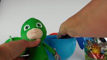PJ MASKS! DISNEY JUNIOR! 3 PJ Masks On Play-Doh Surprise Egg! OWLETTE, CATBOY, GEKKO! Toy Surprises