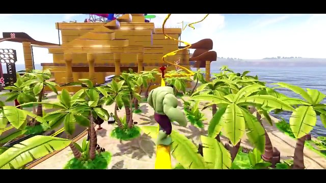 Весёлые Халка с его ЗЕЛЕНЫЙ Маккуин Автомобили цвета играет с Iron Man + Колеса на автобусе 1