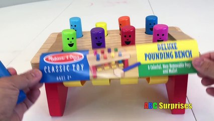 Best Kid Learning Video Learn Colors with Pounding Peg Toys Colorful Bench Block