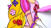 Disney Princess Rapuzel Tangled Coloring Book Page Fun for kids to Learn Art