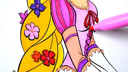 Disney Princess Rapuzel Tangled Coloring Book Page Fun for kids to Learn Art