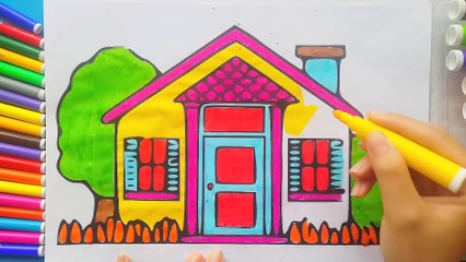 Coloring Pages for Children A Colorful House and Butterfly With Me